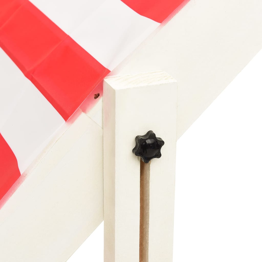 vidaXL Peskovnik z nastavljivo streho les jelke bel in rdeč UV50