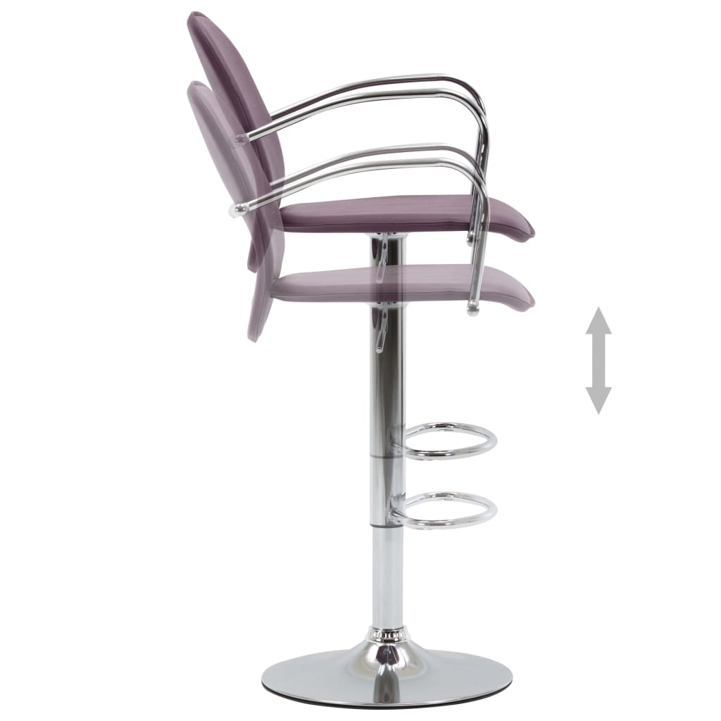 vidaXL Barski stolčki z naslonjali 2 kosa vijolično umetno usnje