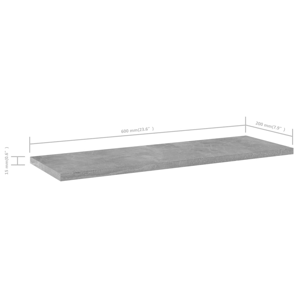 vidaXL Dodatne police za omaro 4 kosi betonsko sive 60x20x1,5 cm