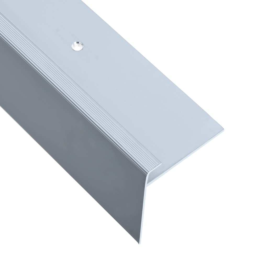 vidaXL Obrobe za stopnice F-oblike 15 kosov aluminij 134 cm srebrne
