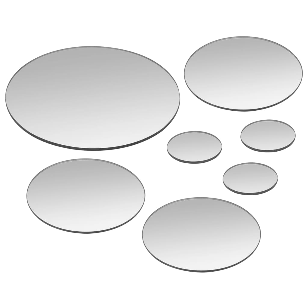 vidaXL 7-delni komplet stenskih ogledal okrogle oblike iz stekla