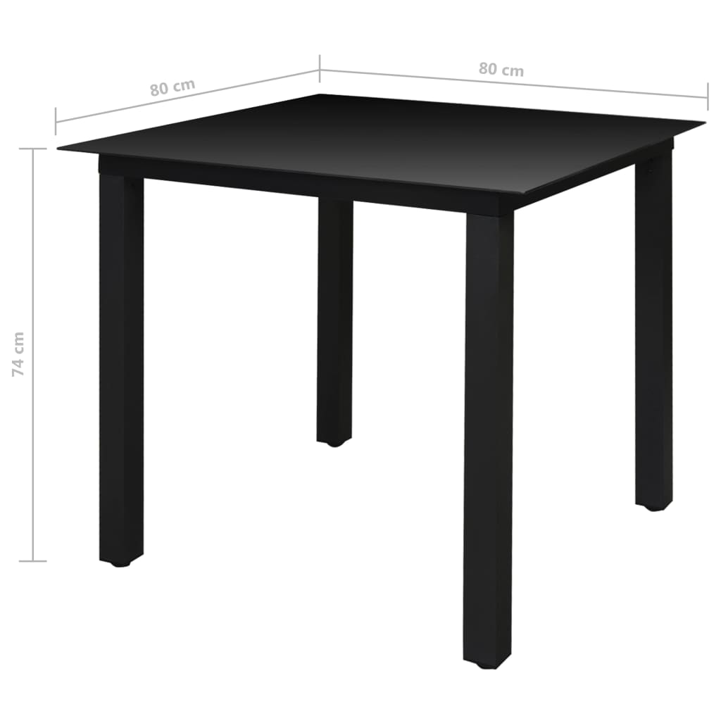 vidaXL Zunanja jedilna garnitura z zložljivimi stoli 5-delna alu črna