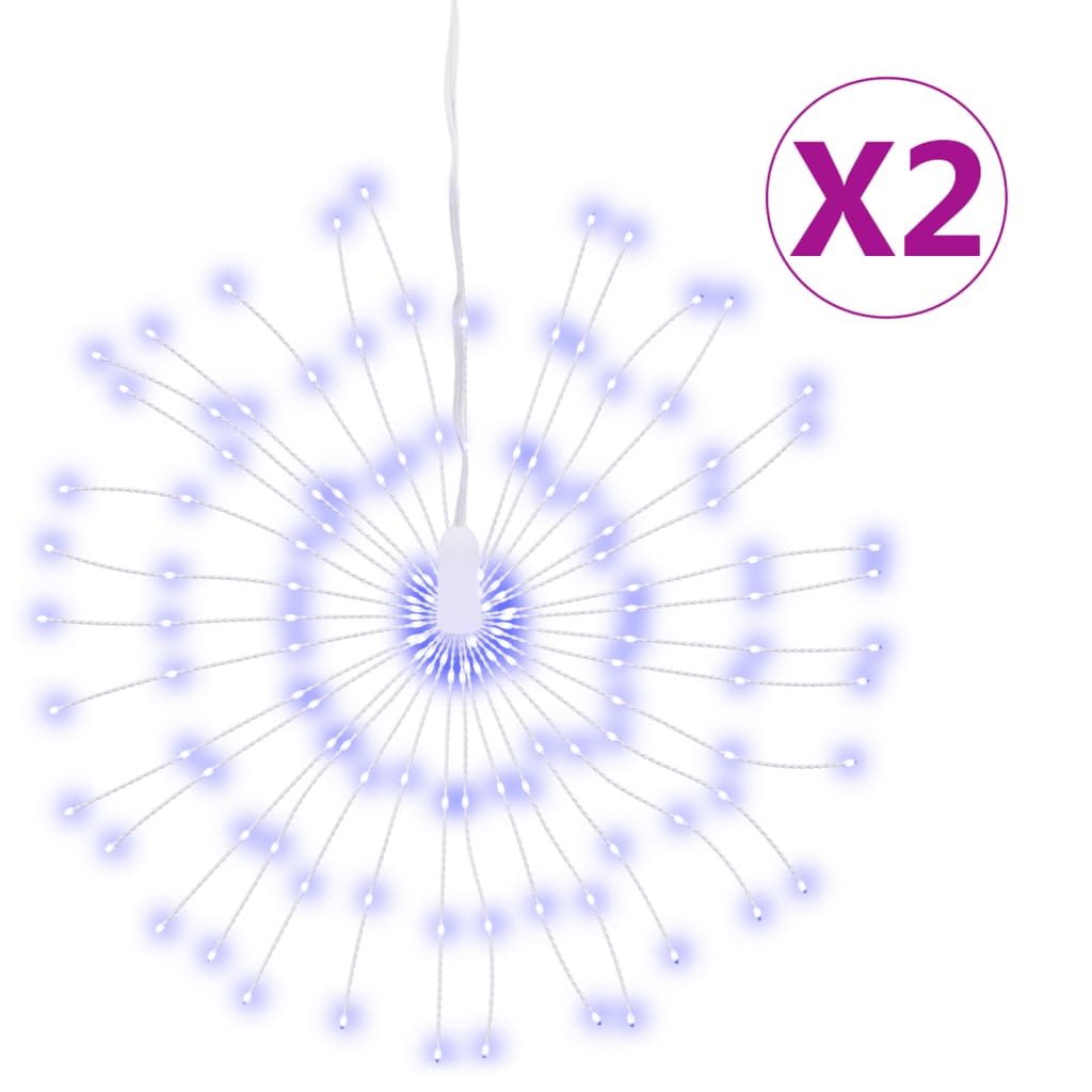 vidaXL Božične zvezdne lučke 140 LED 2 kosa modre 17 cm