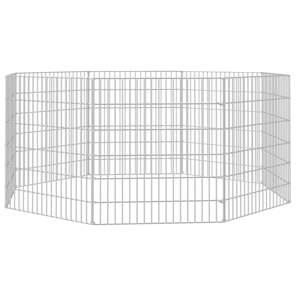vidaXL 8-delna ograda za zajce 54x60 cm pocinkano železo