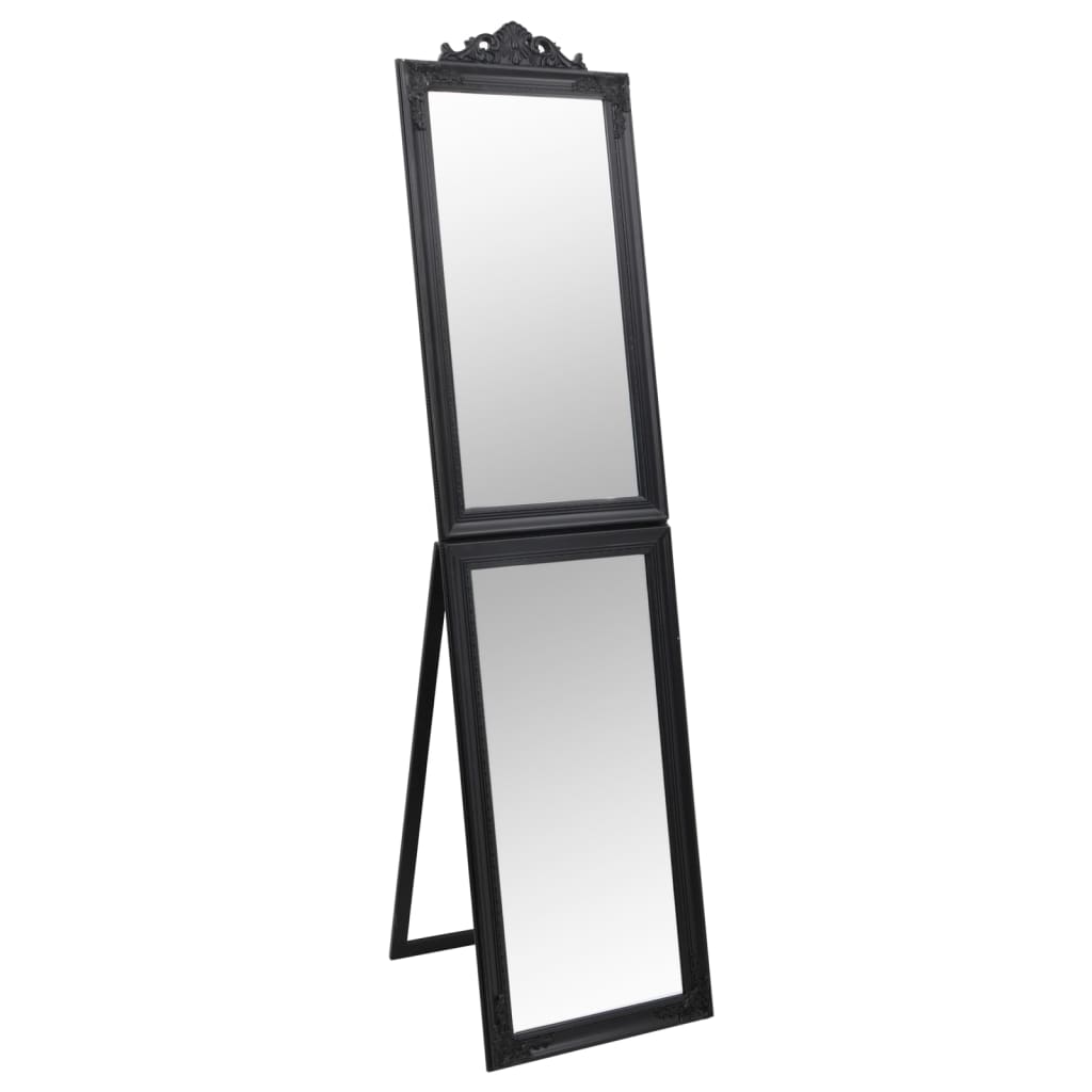 vidaXL Prostostoječe ogledalo črno 45x180 cm