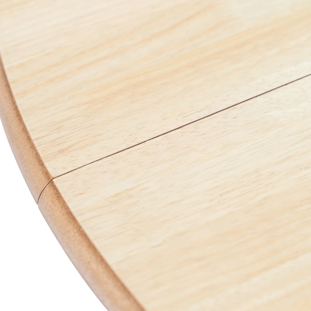 vidaXL Jedilna miza bela in rjava 106 cm iz trdnega kavčukovca