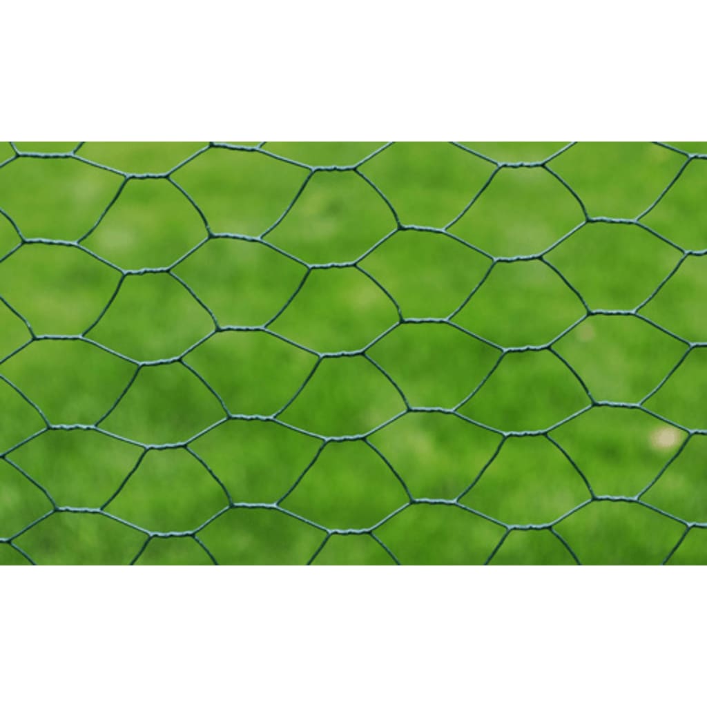 vidaXL Žična ograja pocinkana s PVC oblogo 25x0,5 m zelena