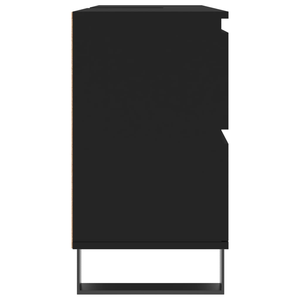 vidaXL Kopalniška omarica črna 80x33x60 cm inženirski les