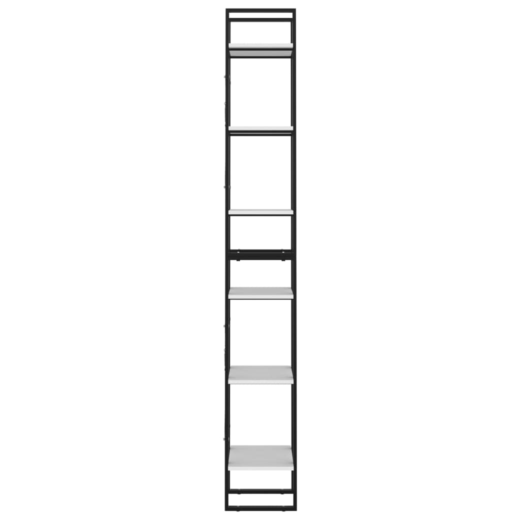 vidaXL Knjižna omara 6-nadstropna bela 40x30x210 cm iverna plošča