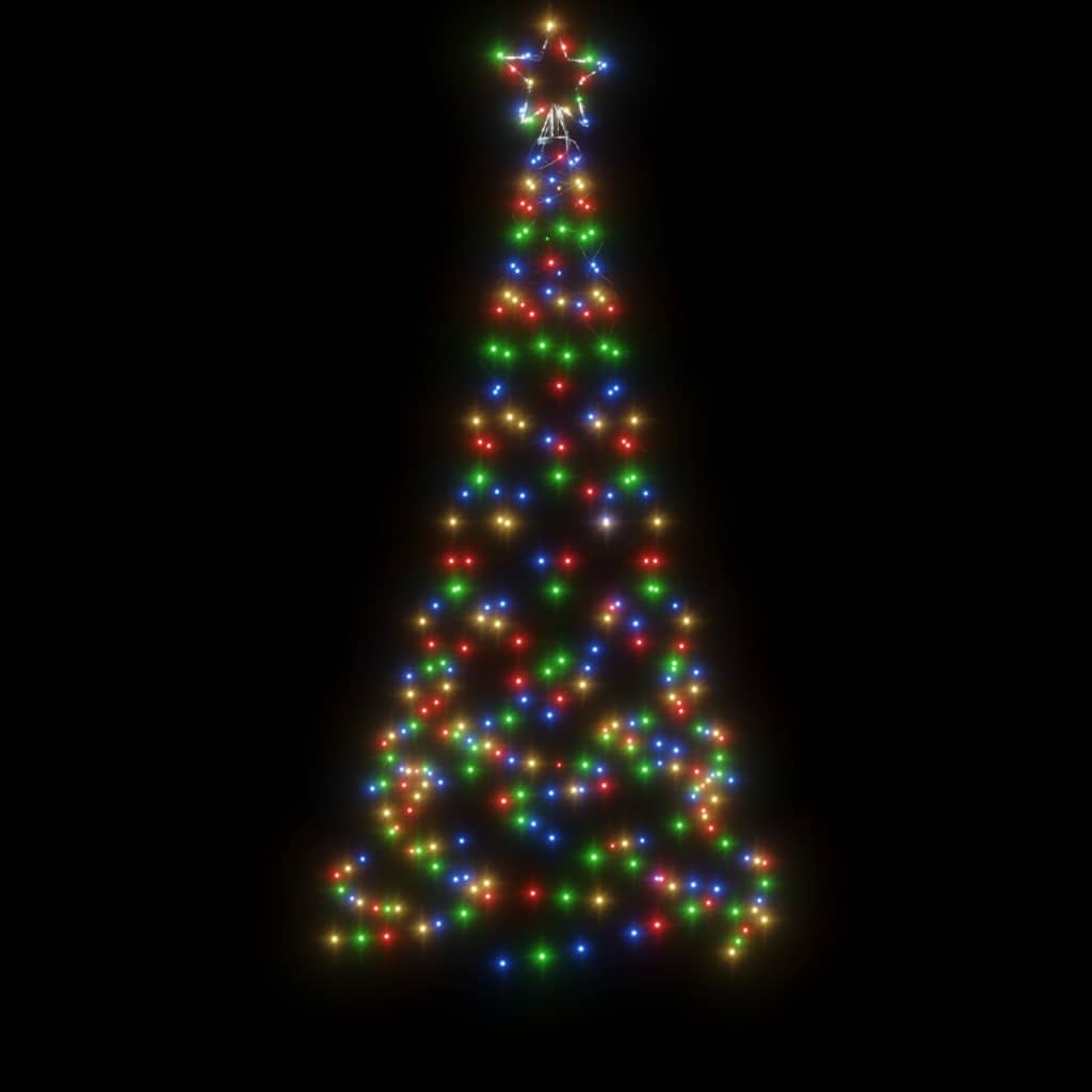 vidaXL Božično drevo s konico pisano 200 LED 180 cm