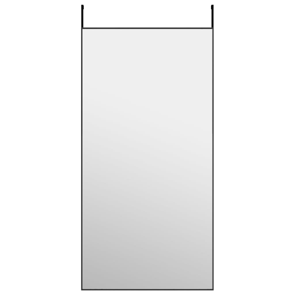 vidaXL Ogledalo za vrata črno 50x100 cm steklo in aluminij
