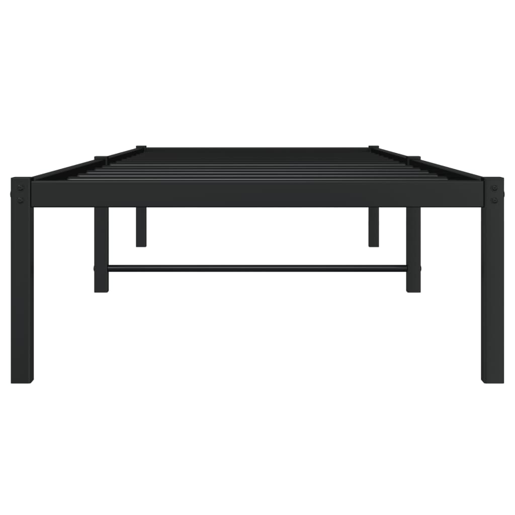 vidaXL Kovinski posteljni okvir črn 75x190 cm
