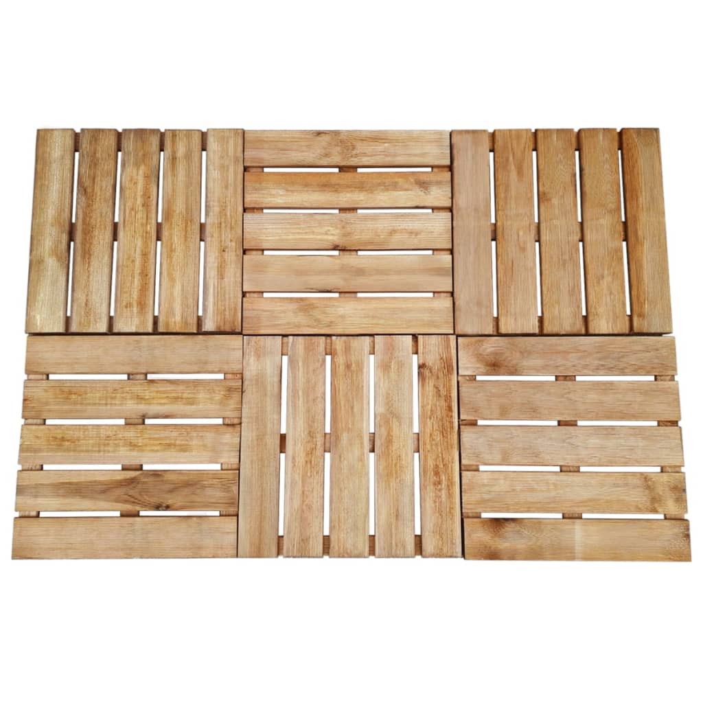 vidaXL Talne plošče 6 kosov 50x50 cm lesene rjave