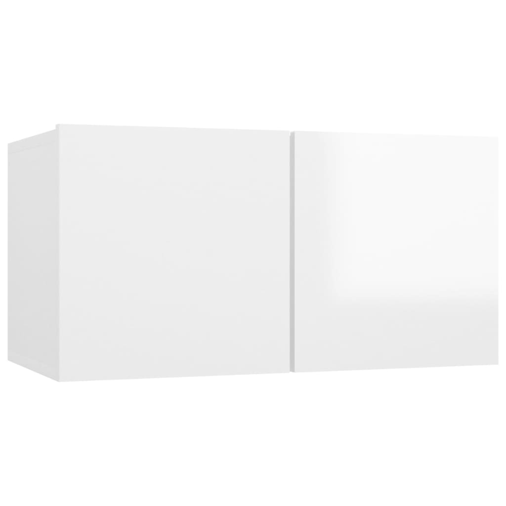 vidaXL Komplet TV omaric 10-delni visok sijaj bela iverna plošča