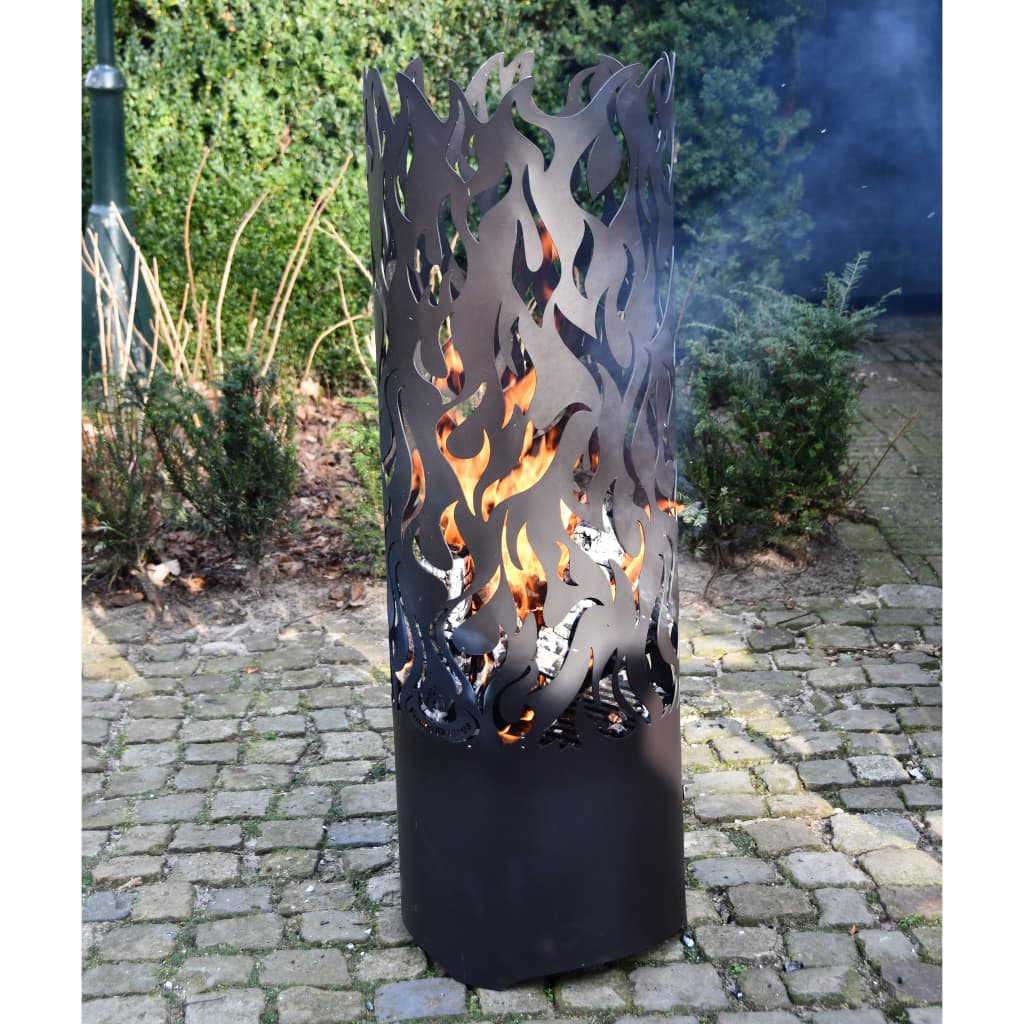 Esschert Design Sod za ogenj Flames karbonsko jeklo črne barve FF408