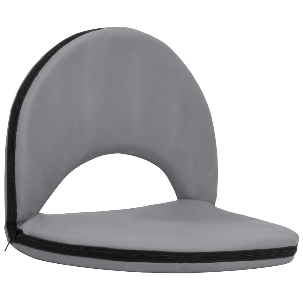vidaXL Zložljivi talni stoli 2 kosa sivi iz jekla in blaga