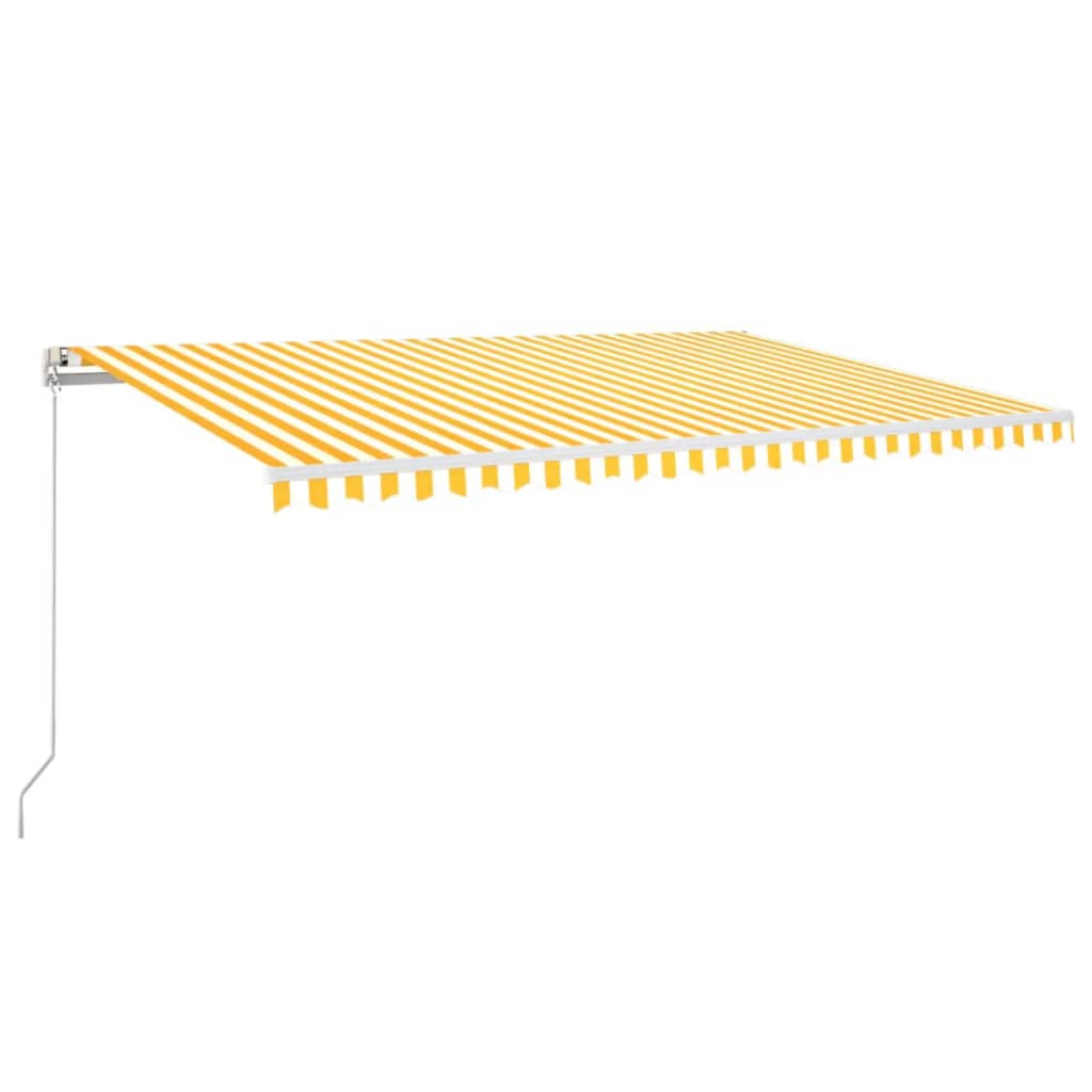vidaXL Avtomatsko zložljiva tenda 500x300 cm rumena in bela