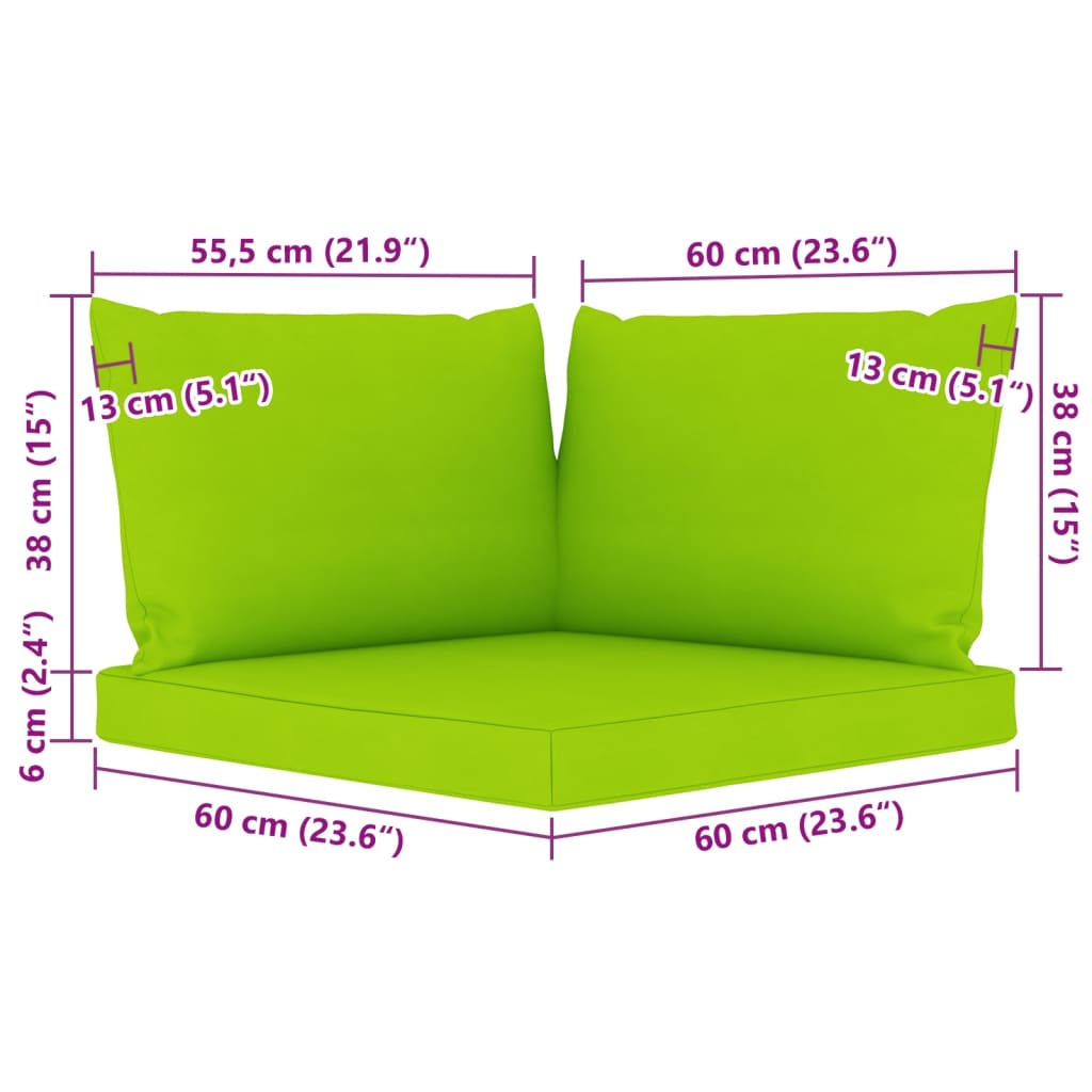 vidaXL Vrtna sedežna garnitura 5-delna s svetlo zelenimi blazinami