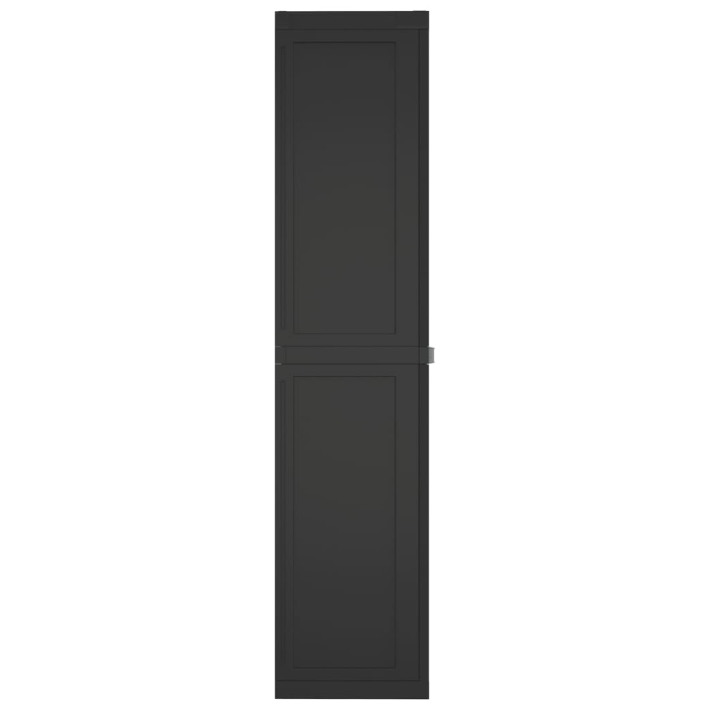 vidaXL Zunanja omara črna 65x37x165 cm PP