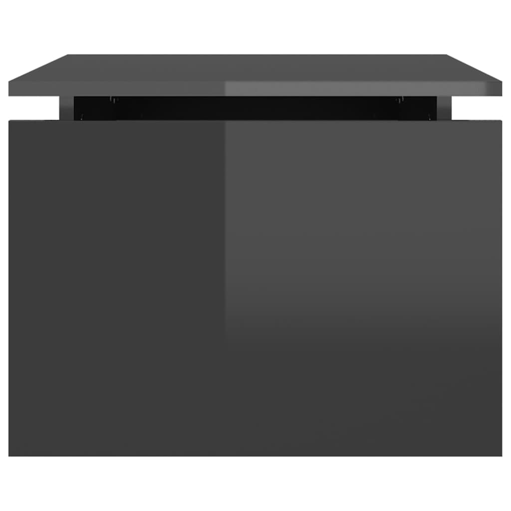 vidaXL Klubska mizica visok sijaj siva 68x50x38 cm iverna plošča