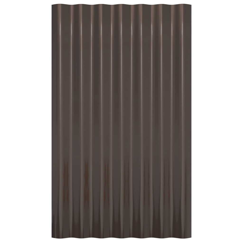vidaXL Strešne plošče 12 kosov prašno barvano jeklo rjave 60x36 cm