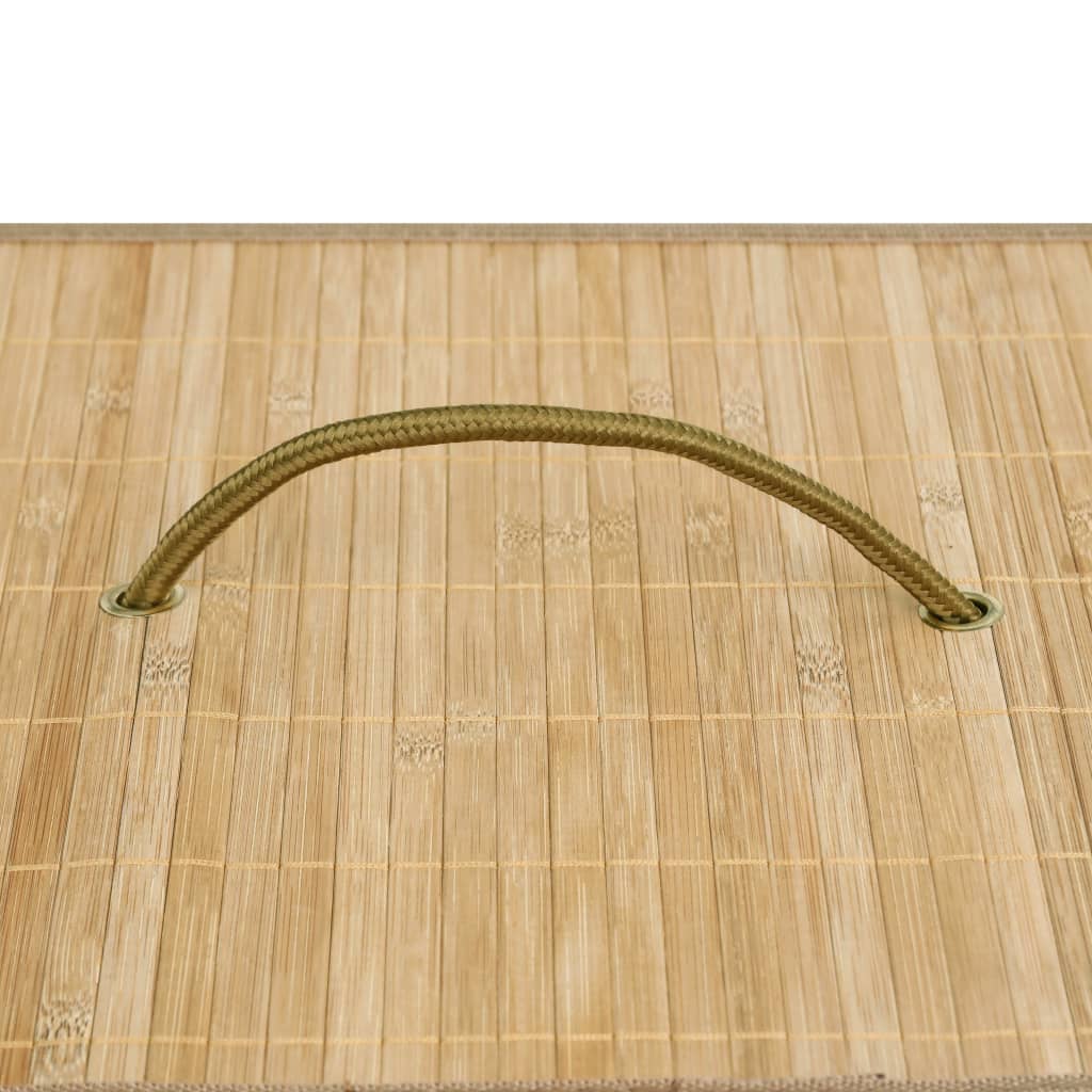 vidaXL Košara za perilo iz bambusa 2-delna 100 L