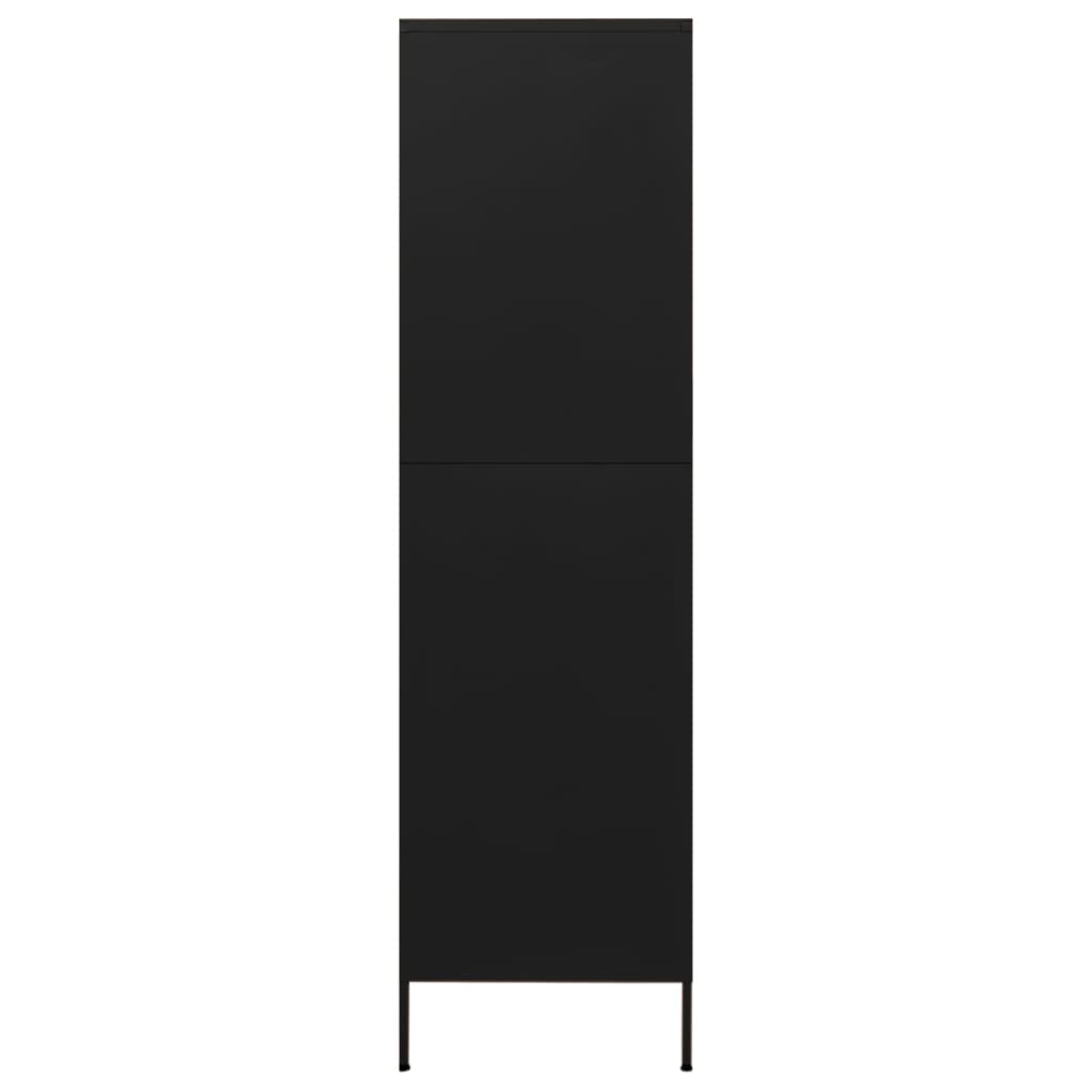 vidaXL Garderobna omara črna 90x50x180 cm jeklo