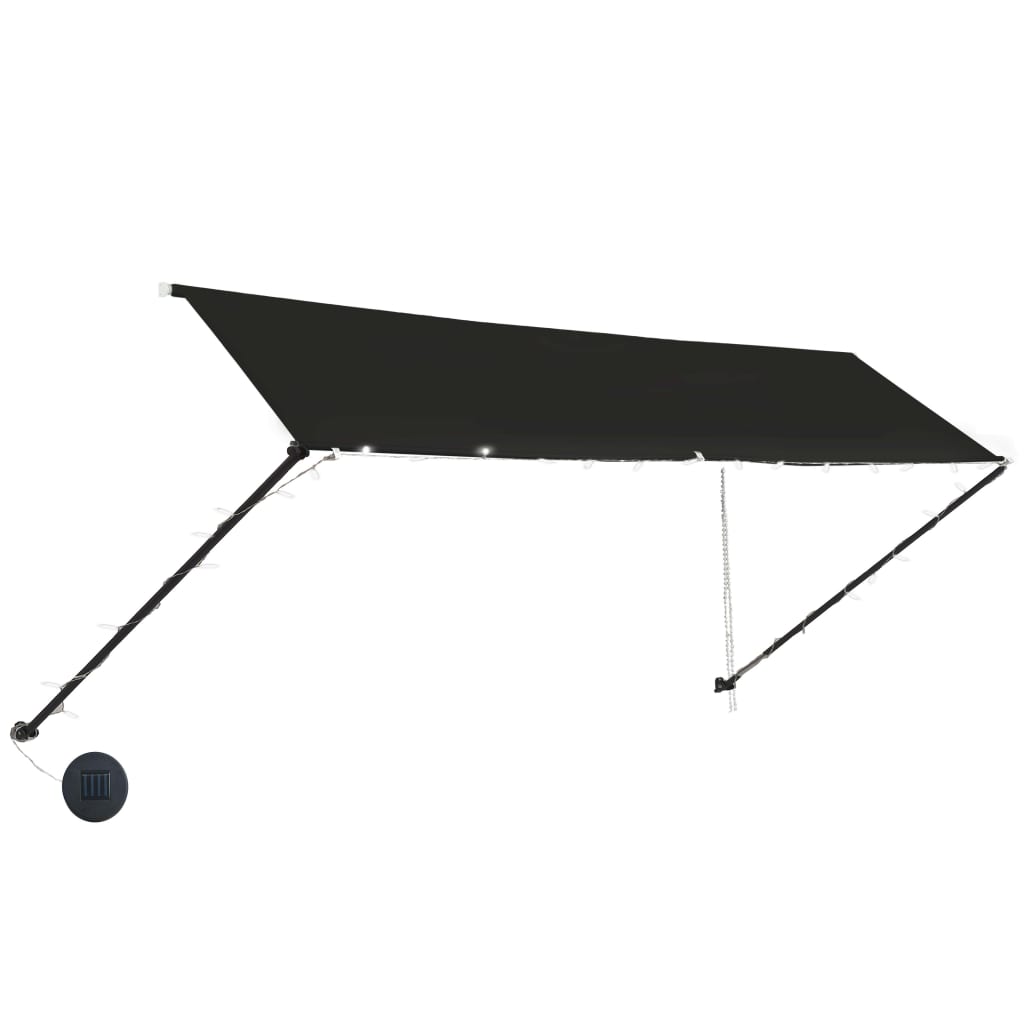 vidaXL Zložljiva tenda z LED lučmi 400x150 cm antracitna