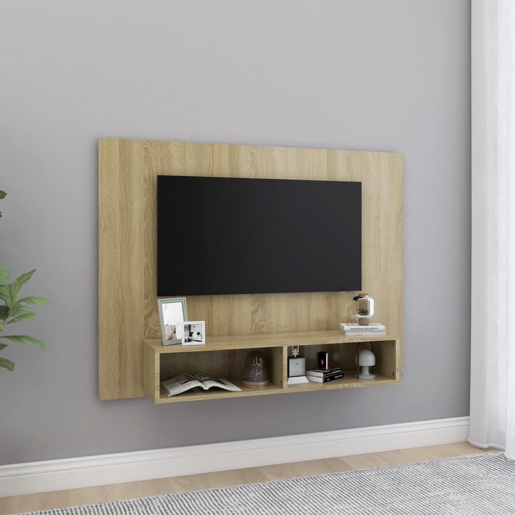 vidaXL Stenska TV omarica sonoma hrast 120x23,5x90 cm iverna plošča