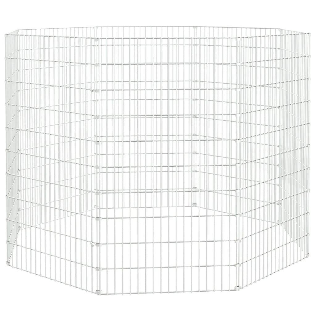 vidaXL 8-delna ograda za zajce 54x100 cm pocinkano železo
