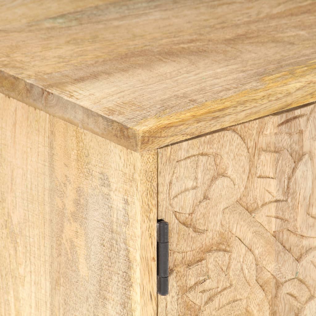 vidaXL Izrezljana nočna omarica 40x30x50 cm trden mangov les