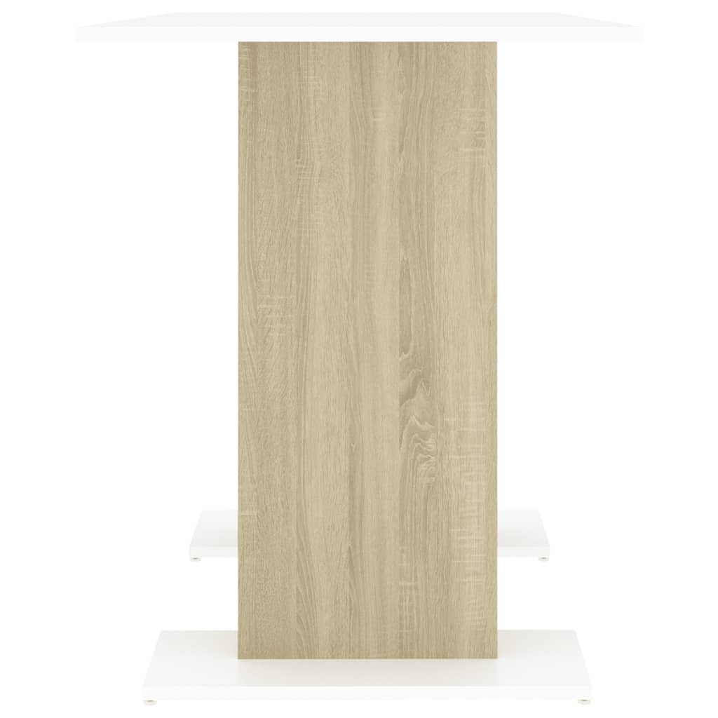 vidaXL Jedilna miza bela in sonoma hrast 110x60x75 cm iverna plošča