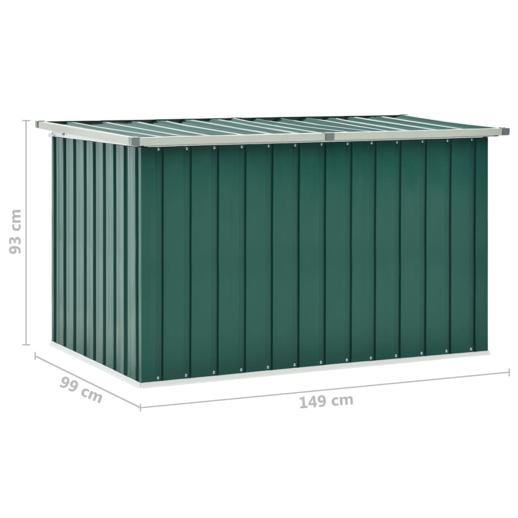 vidaXL Vrtna škatla za shranjevanje zelena 149x99x93 cm