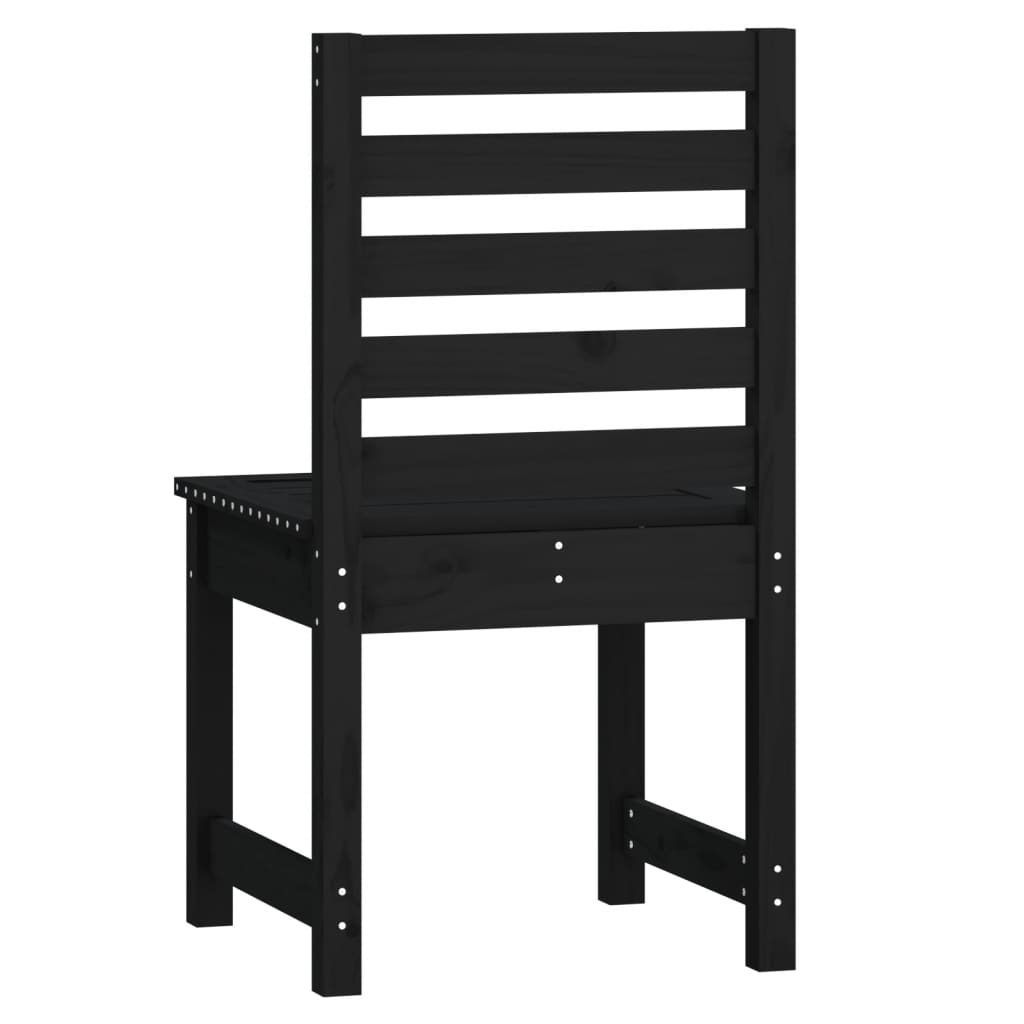 vidaXL Vrtni stol 2 kosa črne barve 50x48x91,5 cm trdna borovina