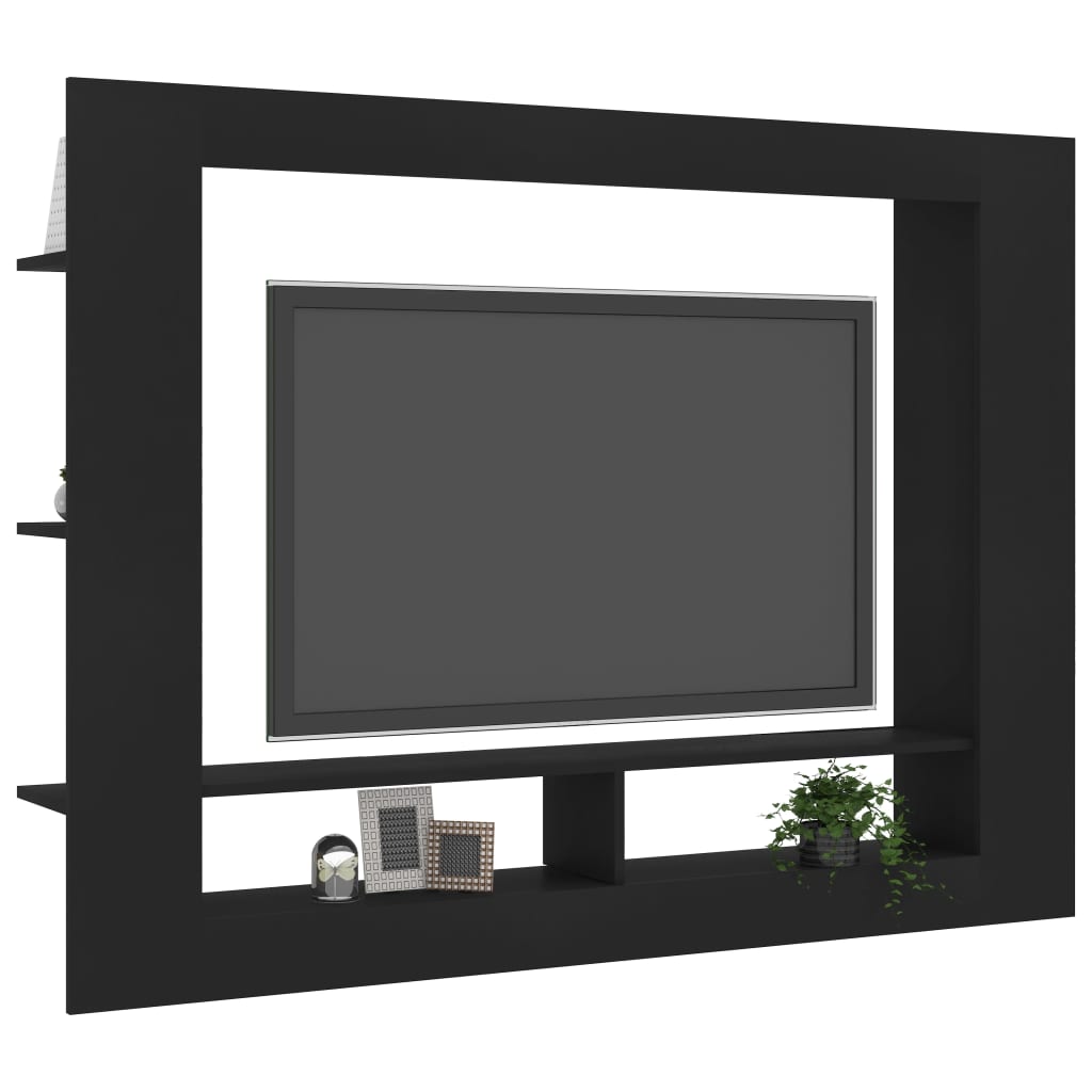 vidaXL TV omarica črna 152x22x113 cm iverna plošča