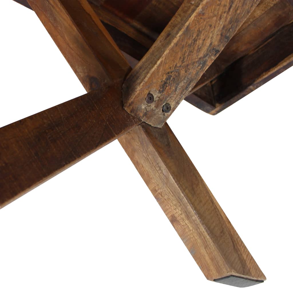 vidaXL Klubska mizica iz masivnega predelanega lesa 110x60x45 cm