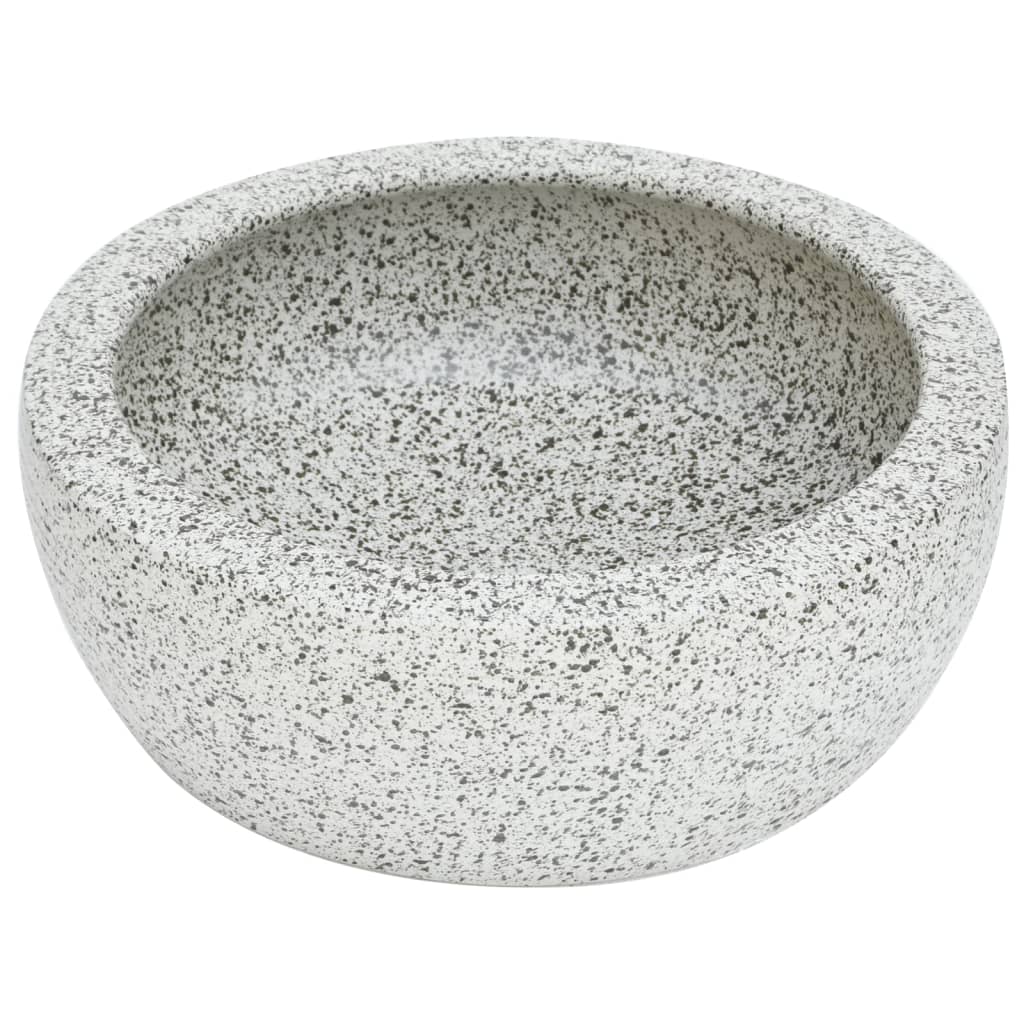 vidaXL Nadpultni umivalnik siv okrogel Φ41x14 cm keramika