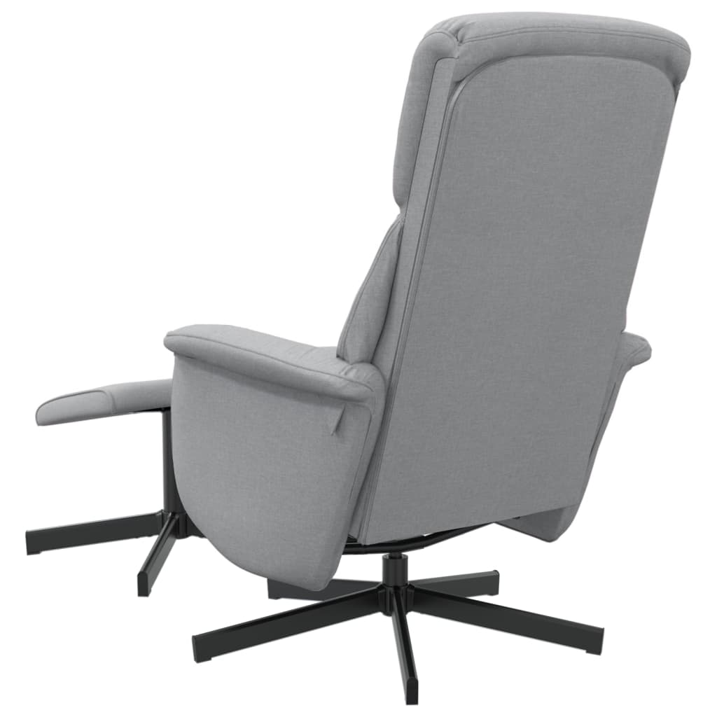 vidaXL Naslanjač s stolčkom za noge svetlo sivo blago