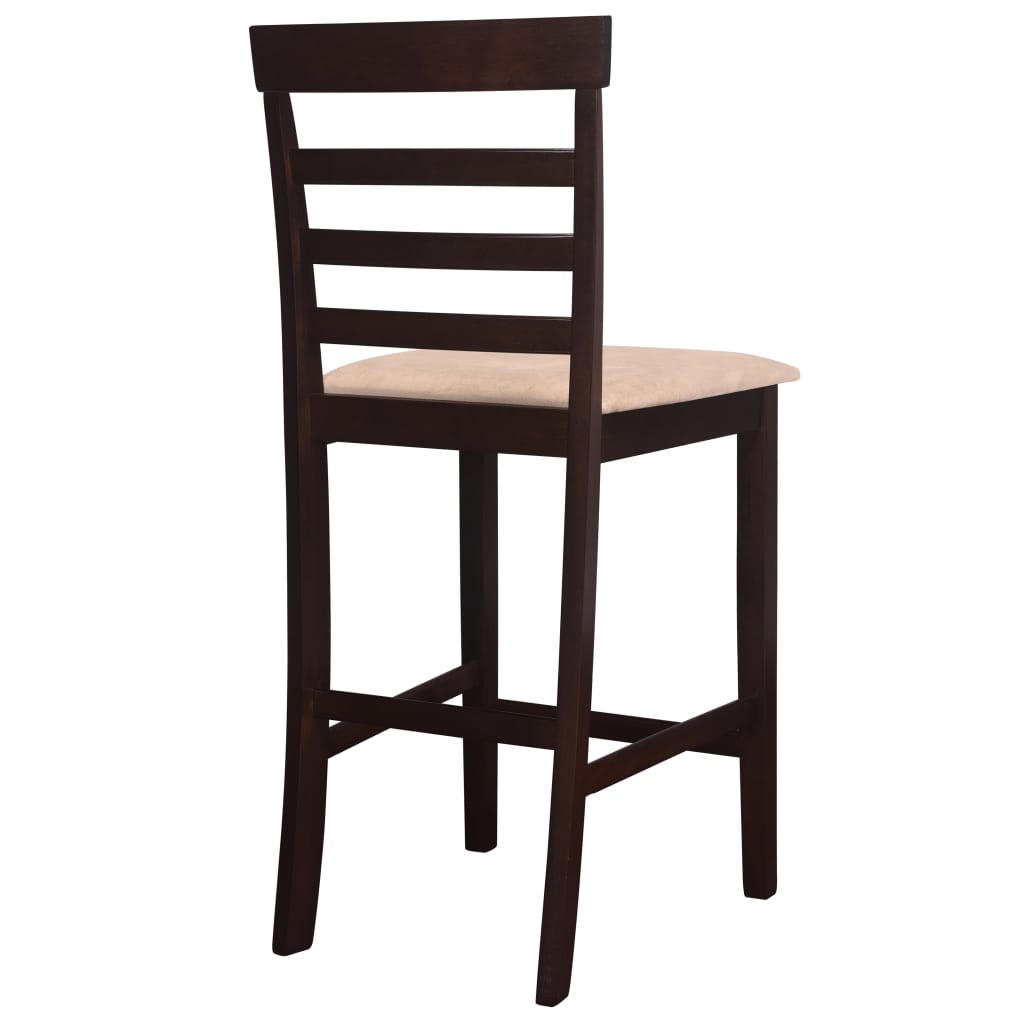 vidaXL Barska miza in stoli 3-delni komplet trden les temno rjava