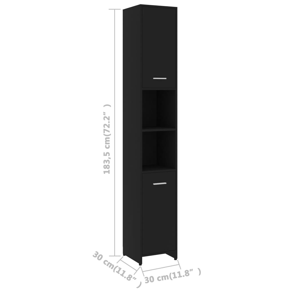 vidaXL Komplet kopalniškega pohištva 4-delni črne barve