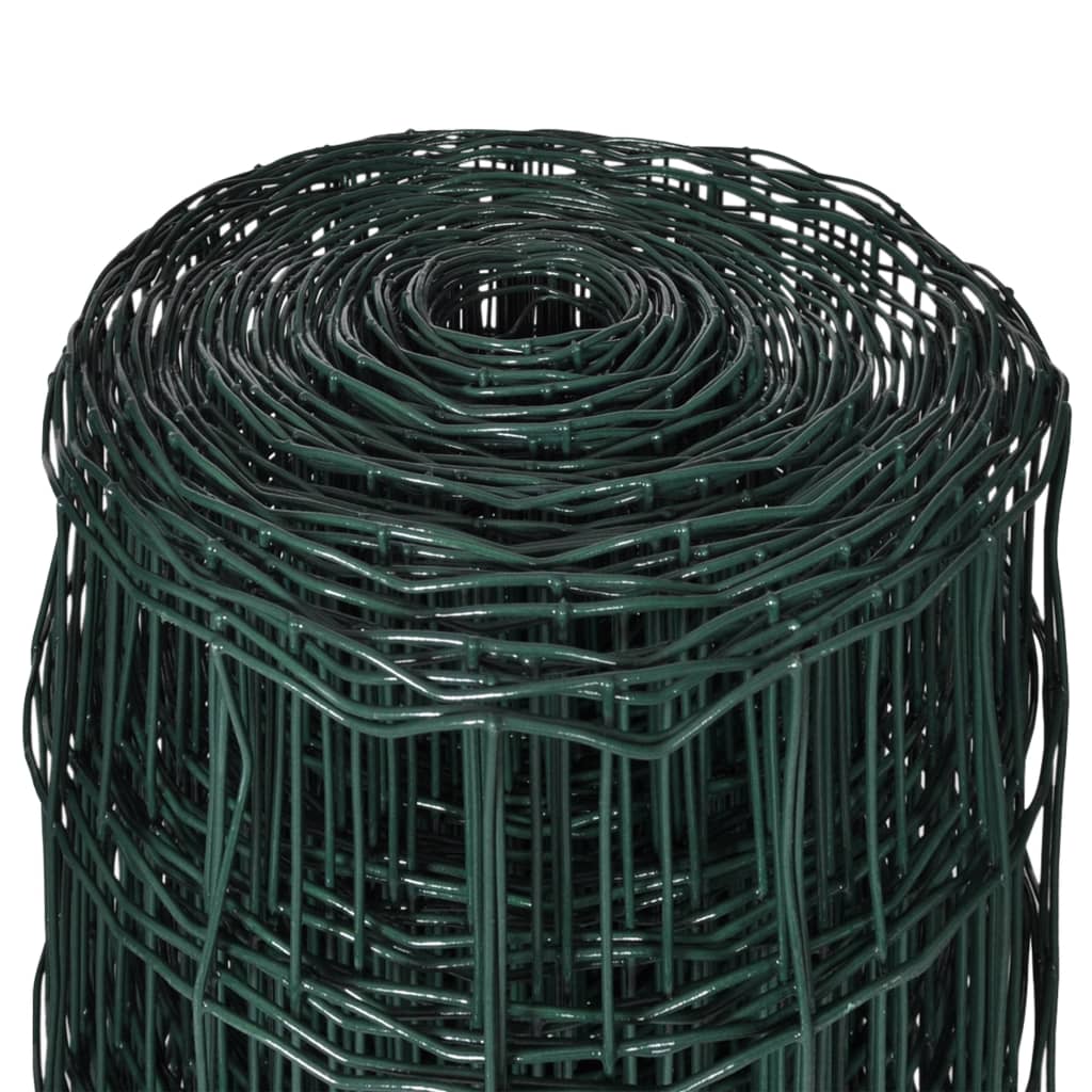 vidaXL Evro ograja iz jekla 25 x 1,0 m zelena