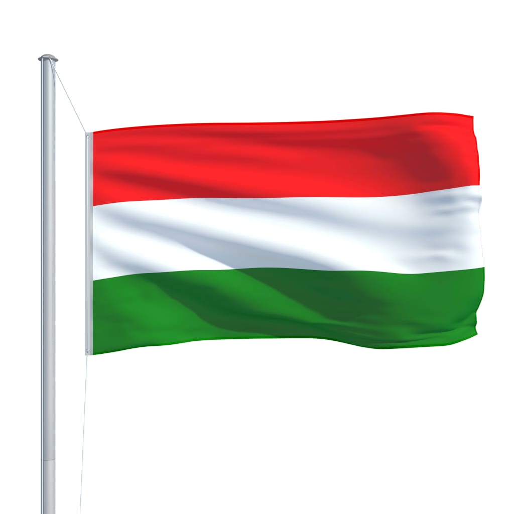 vidaXL Zastava Madžarske in aluminijast zastavni drog 6,2 m