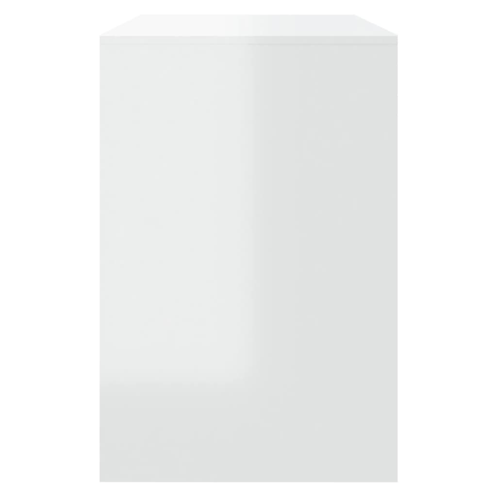 vidaXL Jedilna garnitura 3-delna visok sijaj bela iverna plošča