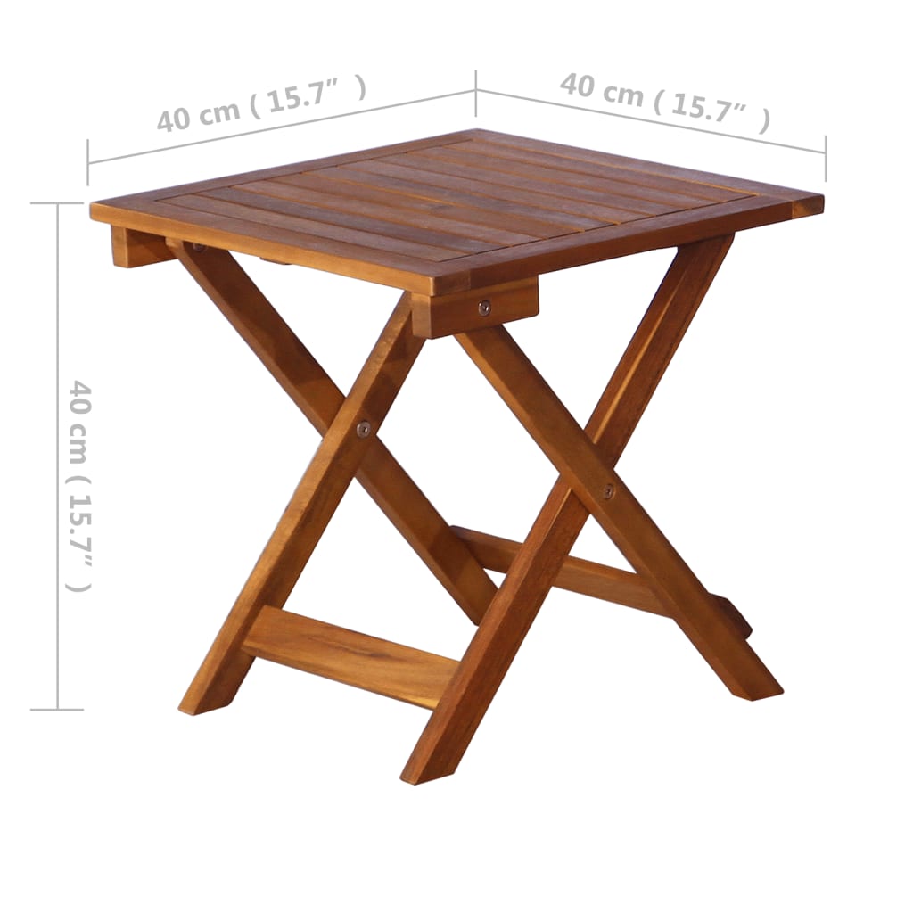 vidaXL Ležalnik z mizico trden akacijev les rjave barve