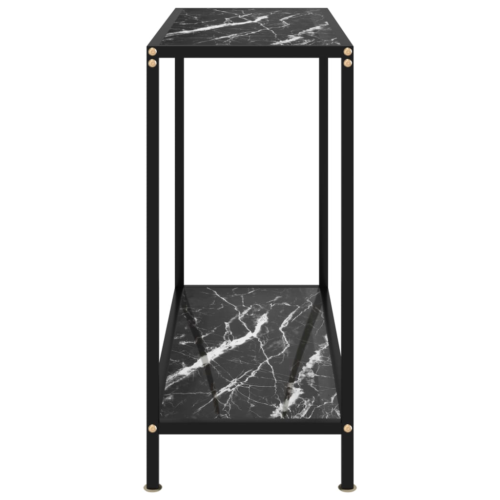 vidaXL Konzolna mizica črna 80x35x75 cm kaljeno steklo