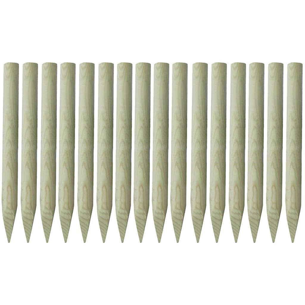vidaXL Koničasti ograjni stebrički 16 kosov impregniran les 100 cm