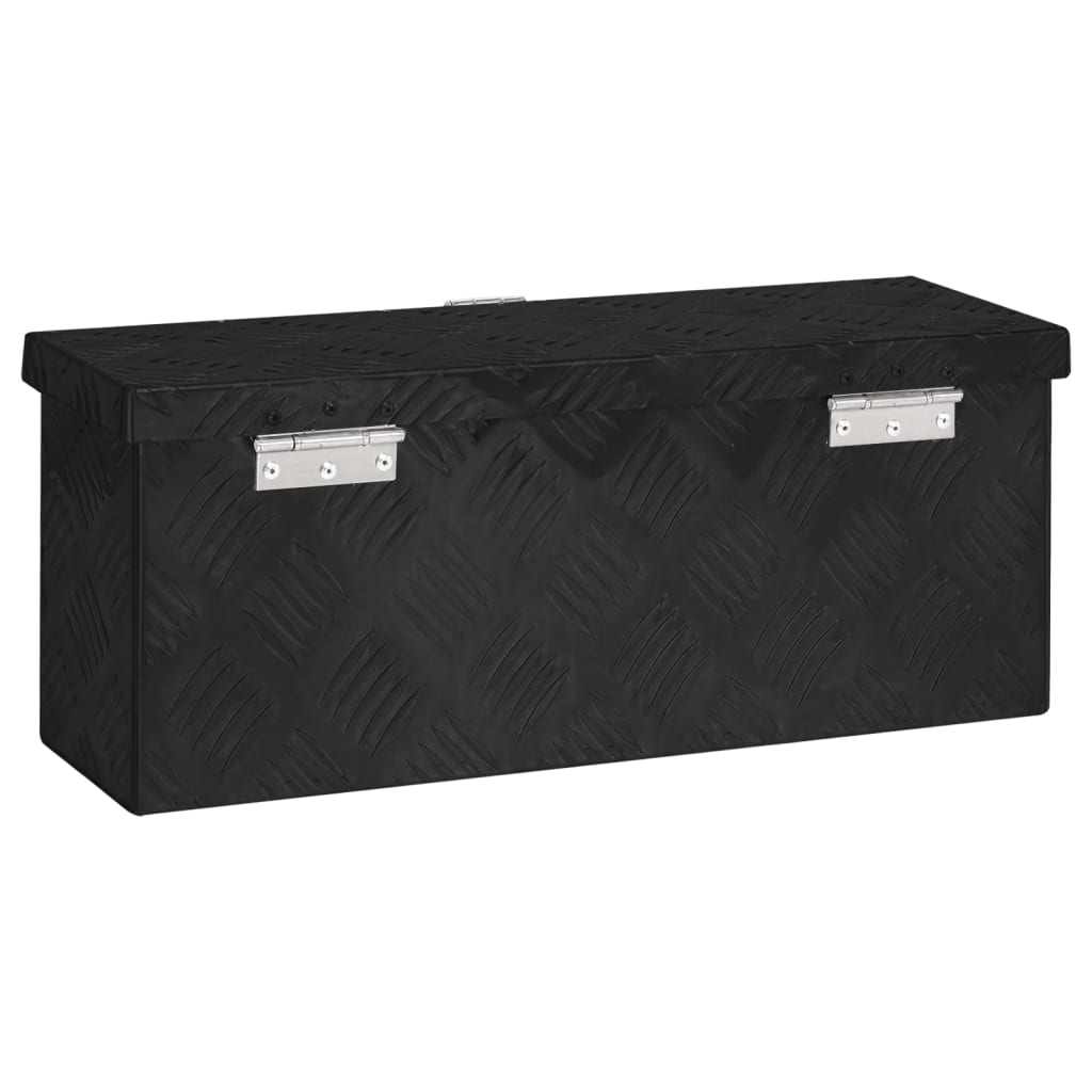 vidaXL Škatla za shranjevanje črna 50x15x20,5 cm aluminij