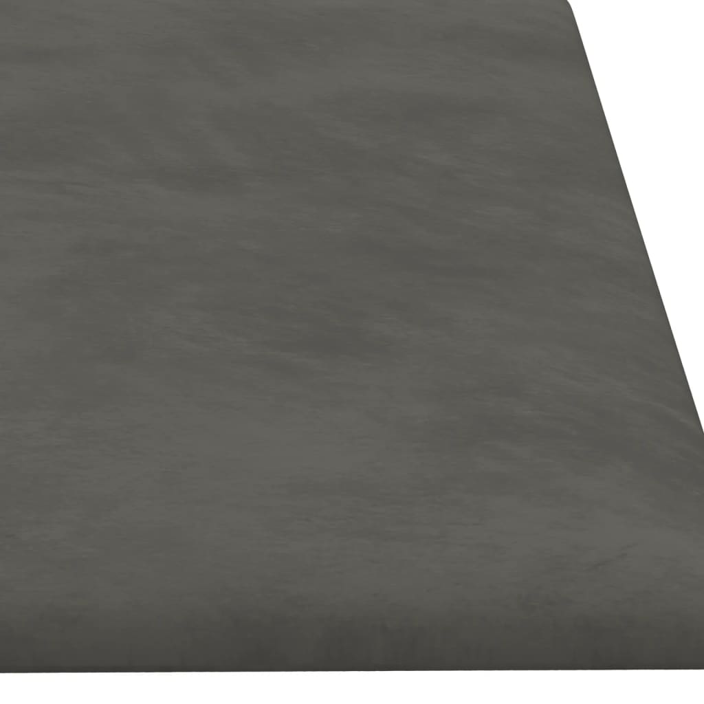 vidaXL Stenski paneli 12 kosov temno sivi 60x15 cm žamet 1,08 m²