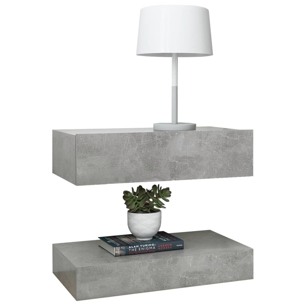 vidaXL Nočna omarica 2 kosa betonsko siva 60x35 cm iverna plošča