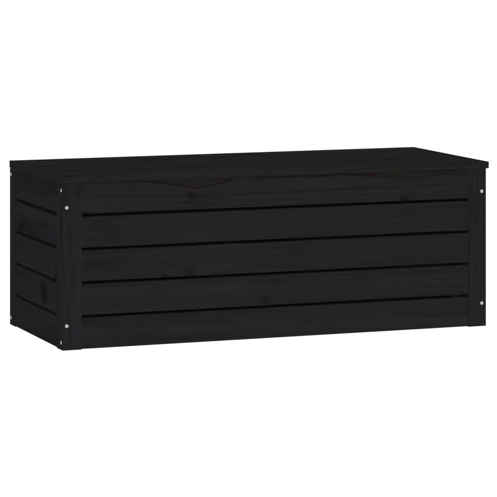 vidaXL Škatla za shranjevanje črna 89x36,5x33 cm trdna borovina